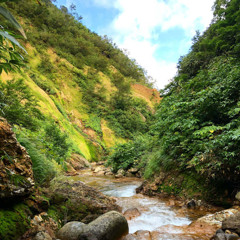 River on Mt. Yudono during autumn