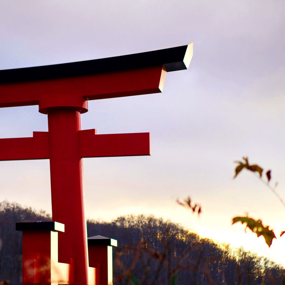 The Shrine Gates of Mt. Yudono of the Dewa Sanzan in Autumn