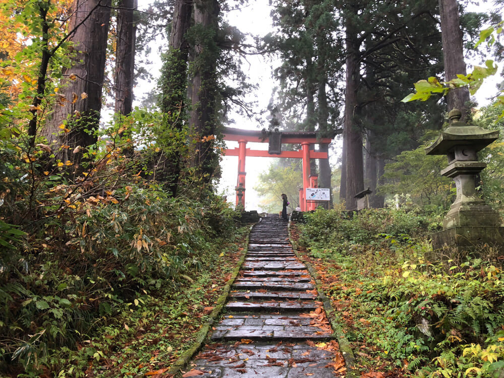 Saikan is located near the top of Mt. Haguro, right before the red Torii gates