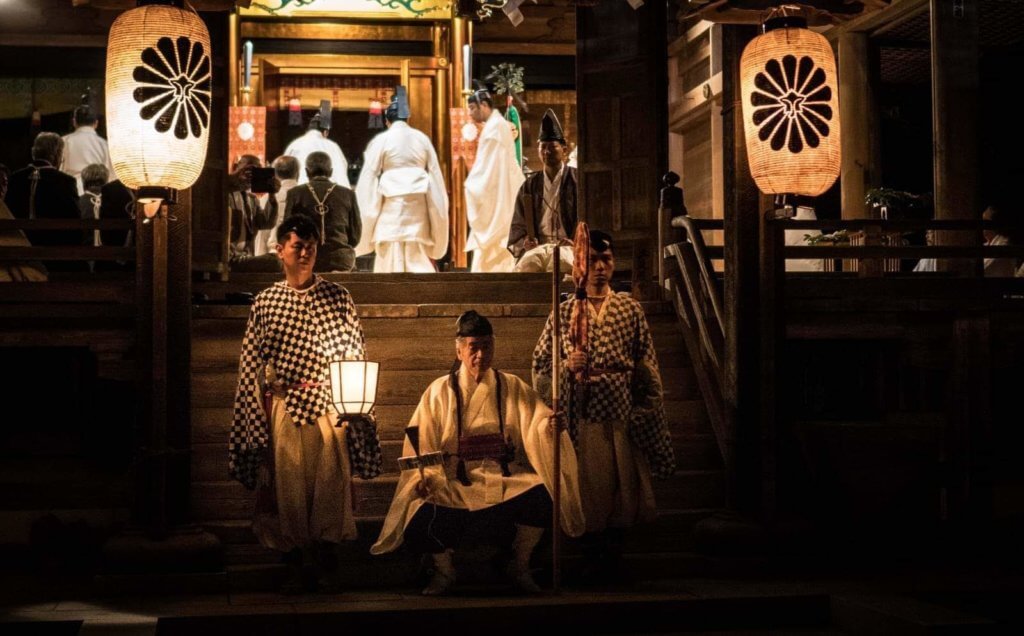 Daisendatsu and Yamabushi during the Hassaku Festival on Mt. Haguro