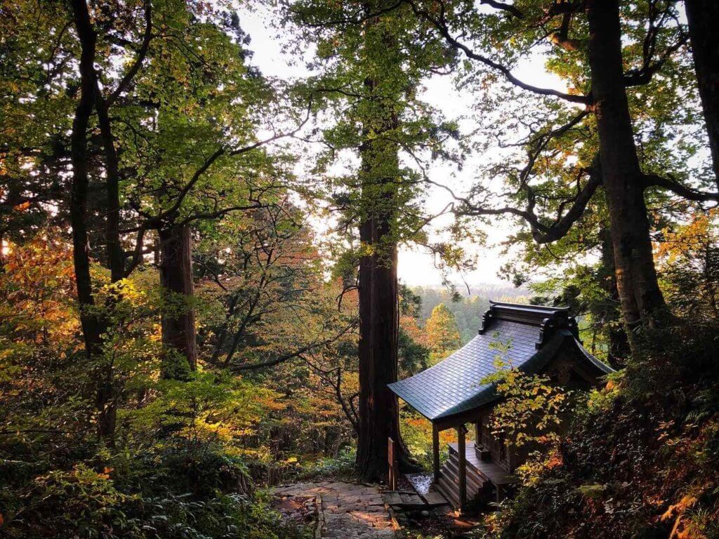 Massha shrine on Mt. Haguro. Before 1868, this area would have been covered in Buddhist artefacts and temples.