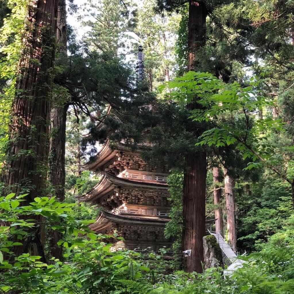 The Five Story Pagoda of Mt. Haguro in Autumn