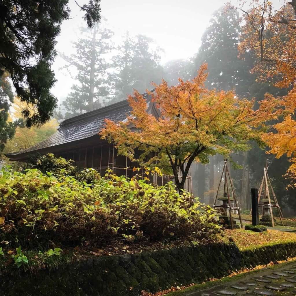 A shrine on Mt. Haguro where the Shoreisai Festival takes place