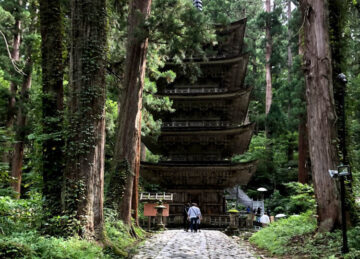 Mt. Haguro of the Dewa Sanzan Five Storied Pagoda Light Up on this summer