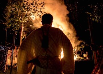 Yamabushi during the Hassaku Festival on Mt. Haguro