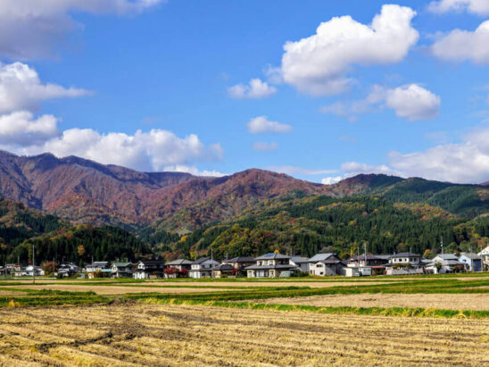 Houses in Tsuruoka on the way up to Mt. Yudono of the Dewa Sanzan