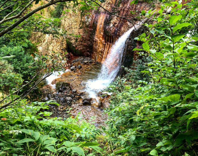 Otaki falls of Mt. Yudono of the Dewa Sanzan in Autumn